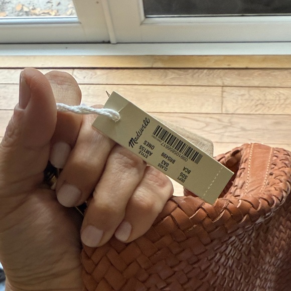 Madewell Woven Leather Transport Tote Bag - burnished caramel size medium - Picture 6 of 6